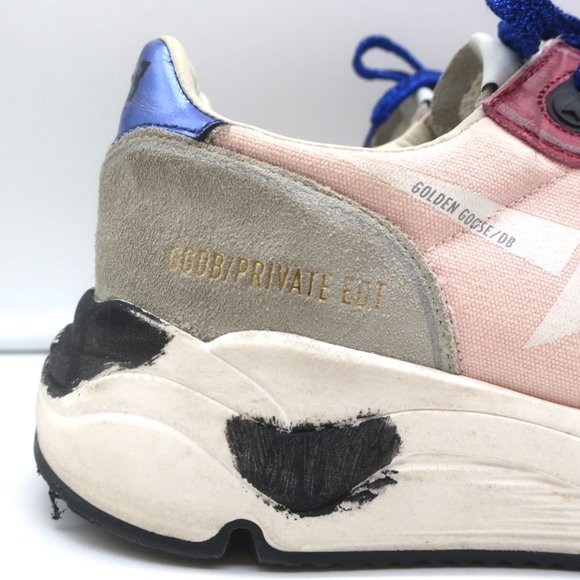 GOLDEN GOOSE LTD EDITION GLITTER RUNNING SNEAKERS PINK CROC-PRINT SIZE 38 - Picture 2 of 12